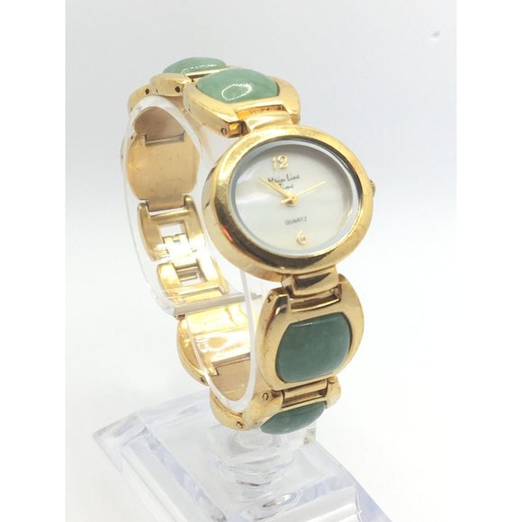 Main Line Time Gemstone 6 1/2" Watch ~GOLD TONE~Mother of Pearl Dial New Battery - Picture 11 of 11